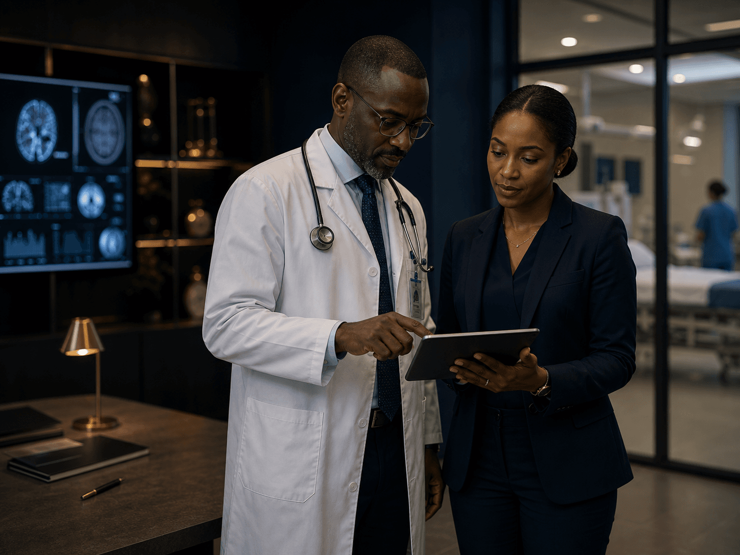 Healthcare leaders reviewing strategy